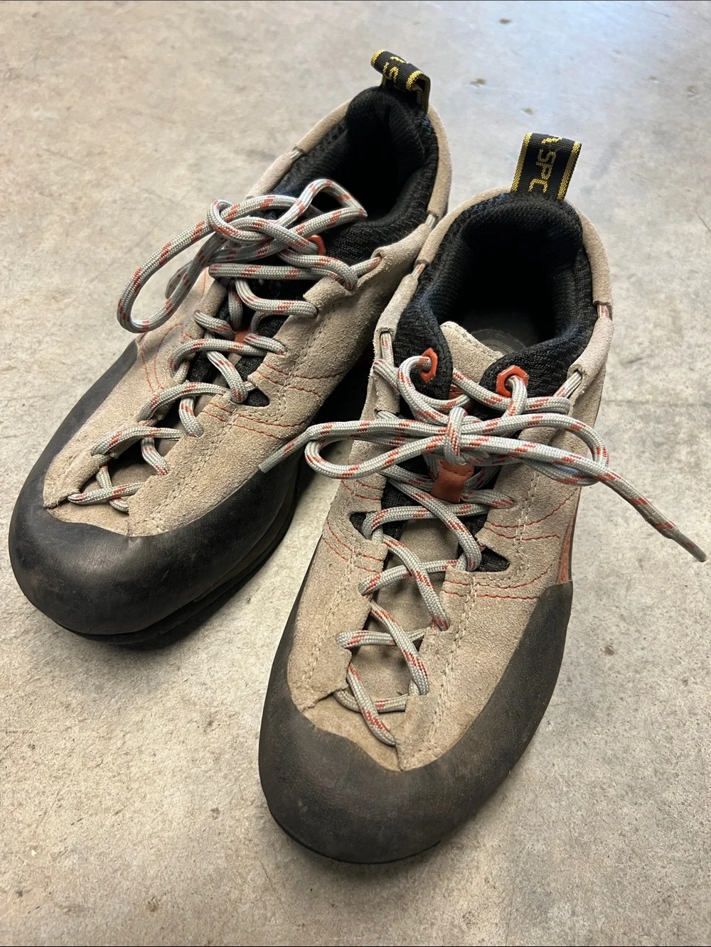 La Sportiva Men’s Beige and Black Approach Boots with Orange Accents